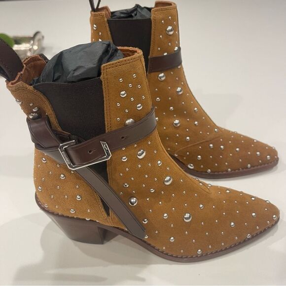 Zadig & Voltaire Tyler Cecilia Suede Dream Studs ankle boots New size 37 - Picture 11 of 15